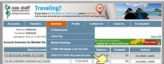 Click on the eAlert link on the rightmost column of your account information, for each account.
